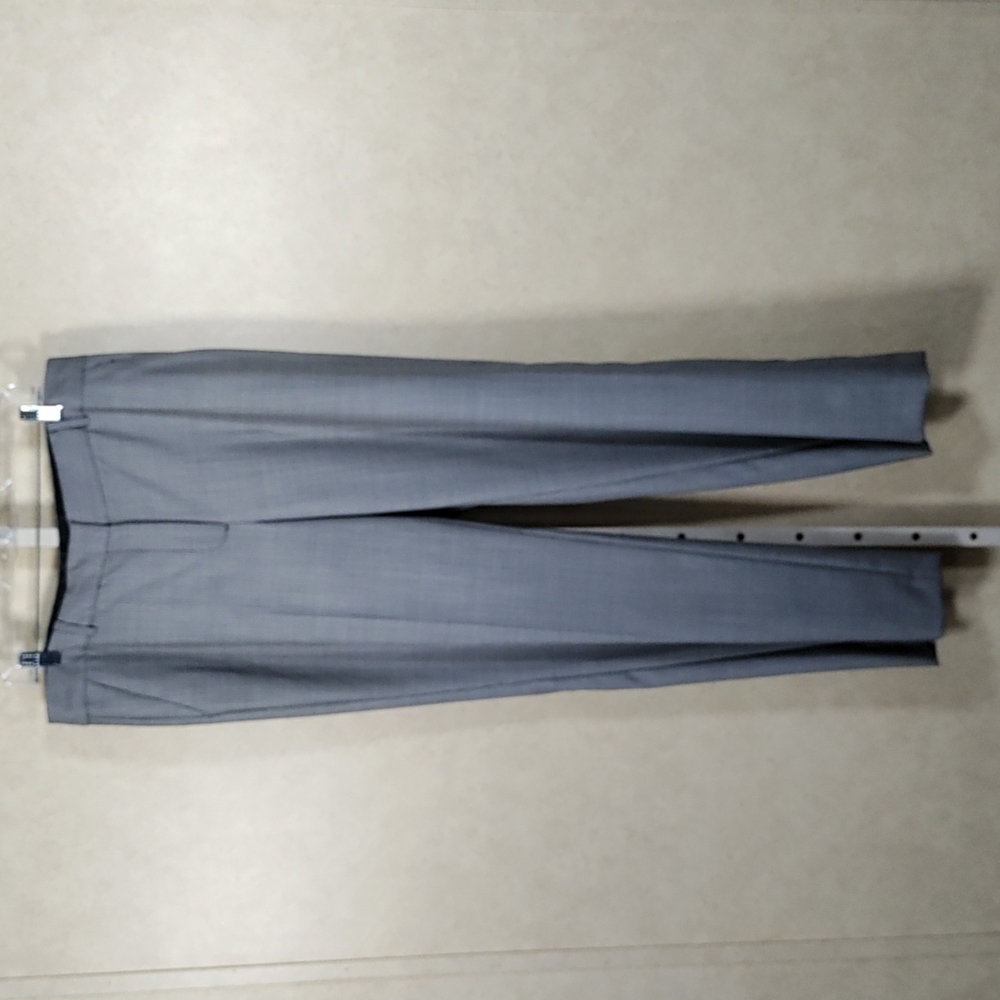 H199 Talbots black and cream mostly wool lined dress slacks 12